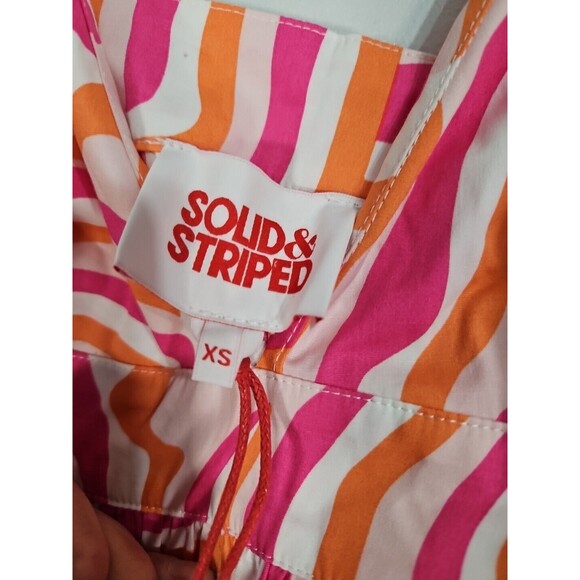 Solid and Striped Olympia (Abstract Zebra) Small Pink & Orange Cotton Blend NWT - Picture 3 of 8